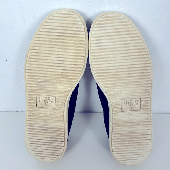 Eileen Fisher Sydney Sneaker Black Leather Athleisure Adjustable Sneaker Loafer - Picture 8 of 8